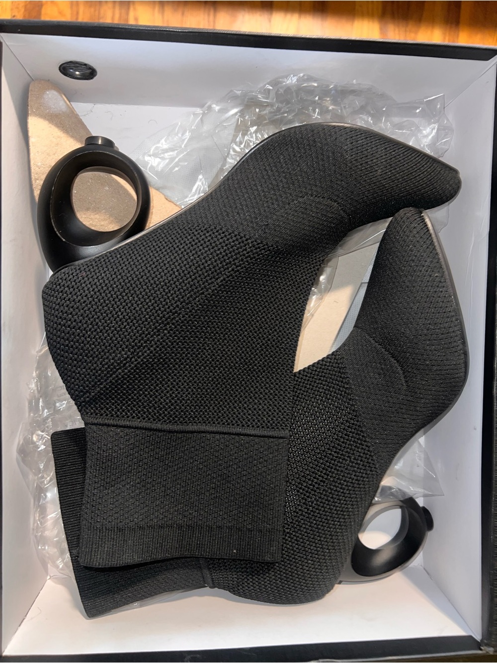 Black Knit Sock Ankle Booties - Women's Stretch Heel Boot - Picture 3 of 6